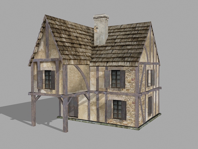 Medieval Village House 3d rendering