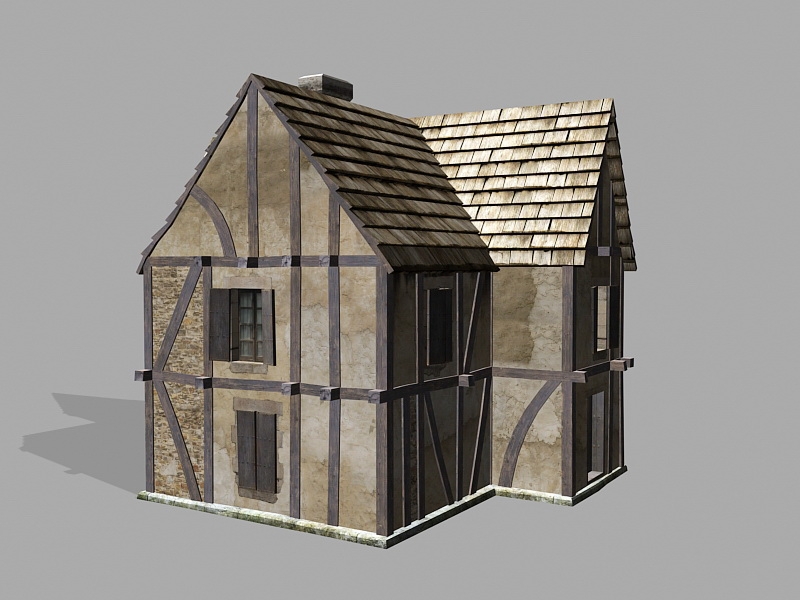 Medieval Village House 3d rendering