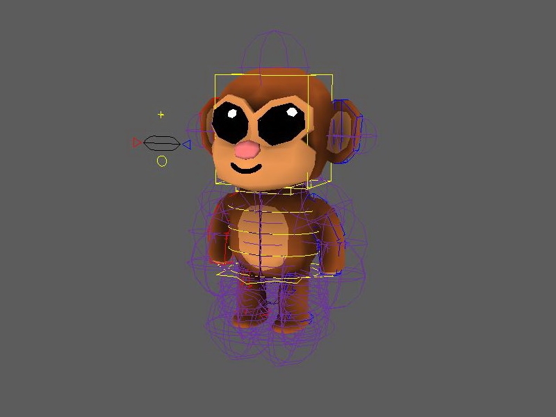 Cute Monkey Rig 3d rendering