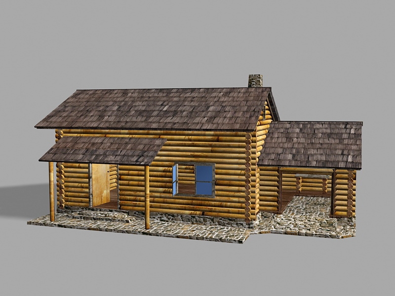 Wooden Farm House 3d rendering