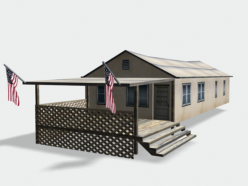 Old American Suburban House 3d rendering