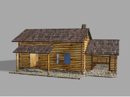 Wooden Farm House 3d model preview