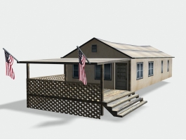 Old American Suburban House 3d preview