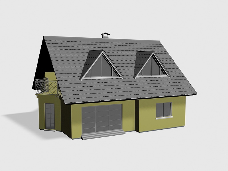 Simple Family Home 3d rendering