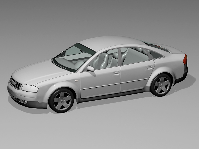 Ice Silver Audi A6 Sedan 3d rendering