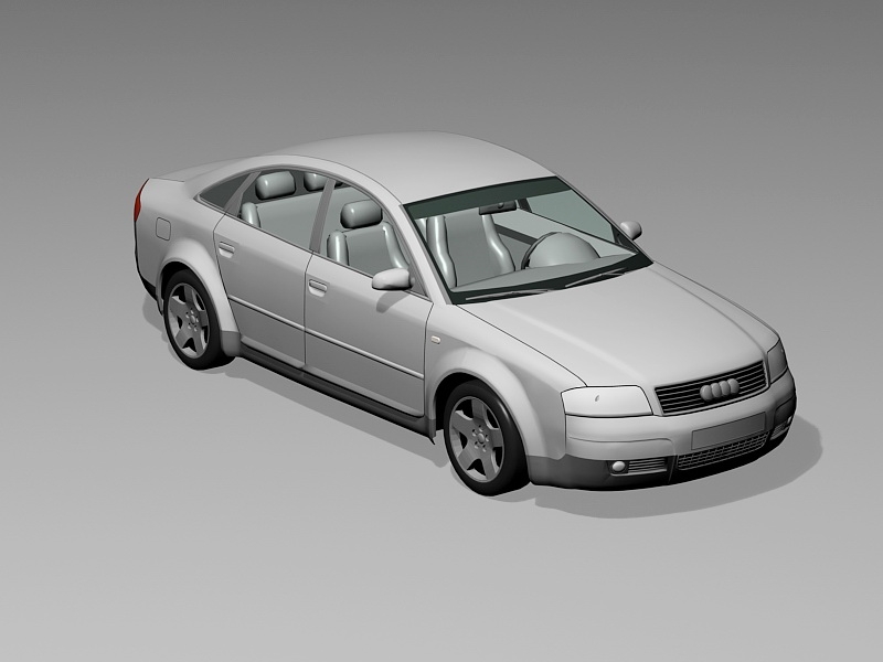Ice Silver Audi A6 Sedan 3d rendering