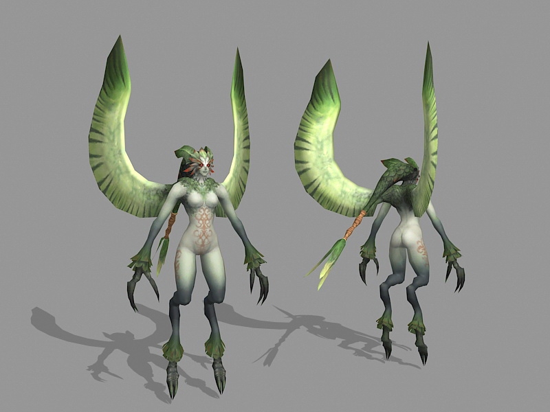 Green Harpy 3d rendering