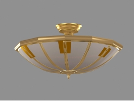 Brass Semi Flush Mount Ceiling Light 3d preview