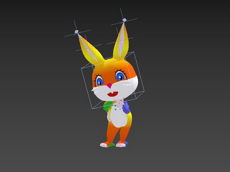 Cute Rabbit Cartoon Rigged 3d rendering