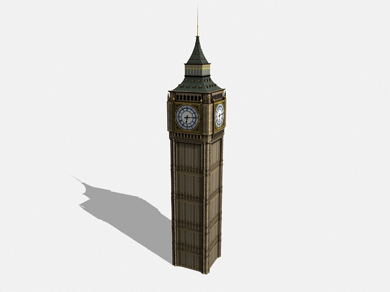 London Big Ben Elizabeth Tower 3d rendering