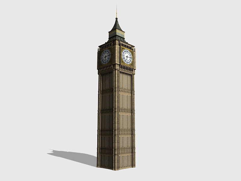 London Big Ben Elizabeth Tower 3d rendering