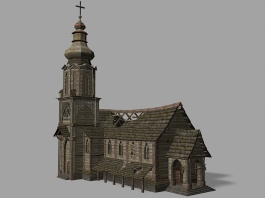 Abandoned Catholic Church 3d model preview
