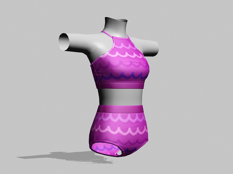 Purple Bathing Suit 3d rendering
