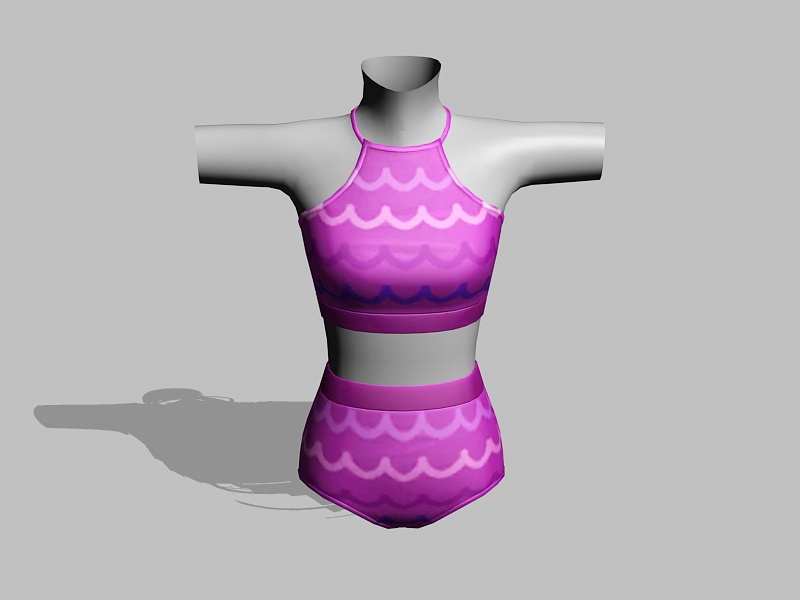 Purple Bathing Suit 3d rendering