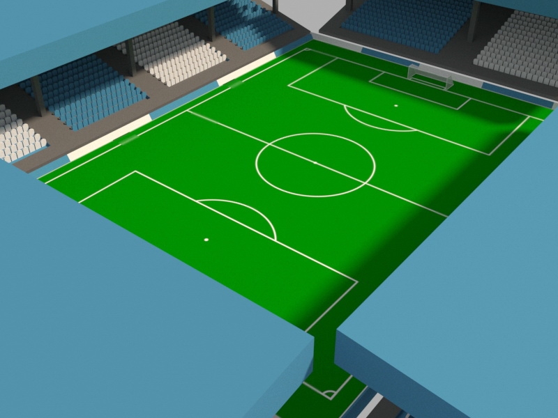 Soccer Field Stadium 3d rendering