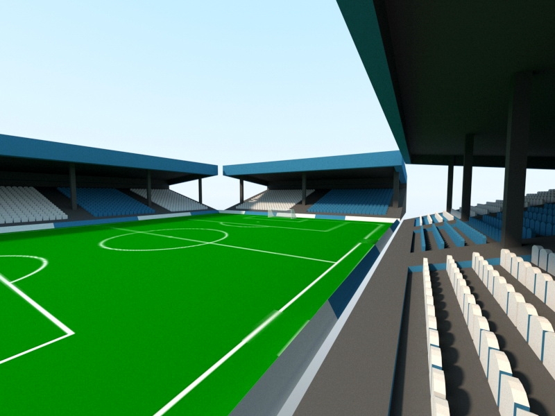 Soccer Field Stadium 3d rendering