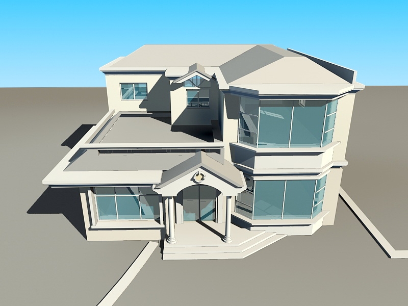 Modern Country Villa 3d rendering