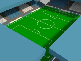 Soccer Field Stadium 3d model preview