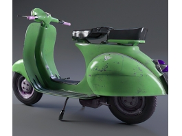 Green Scooter Motorcycle 3d model preview