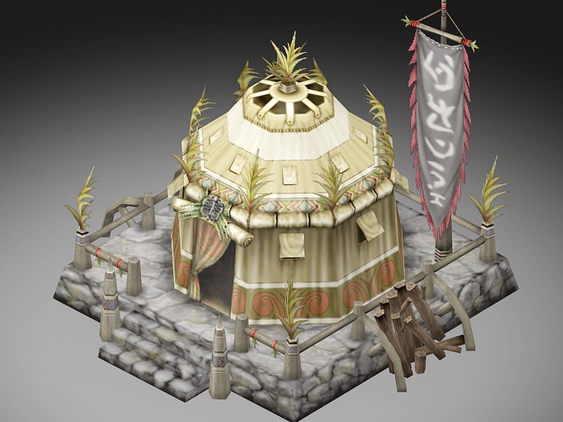Ancient Command Tent 3d rendering