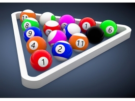 Pool Balls in a Rack 3d preview