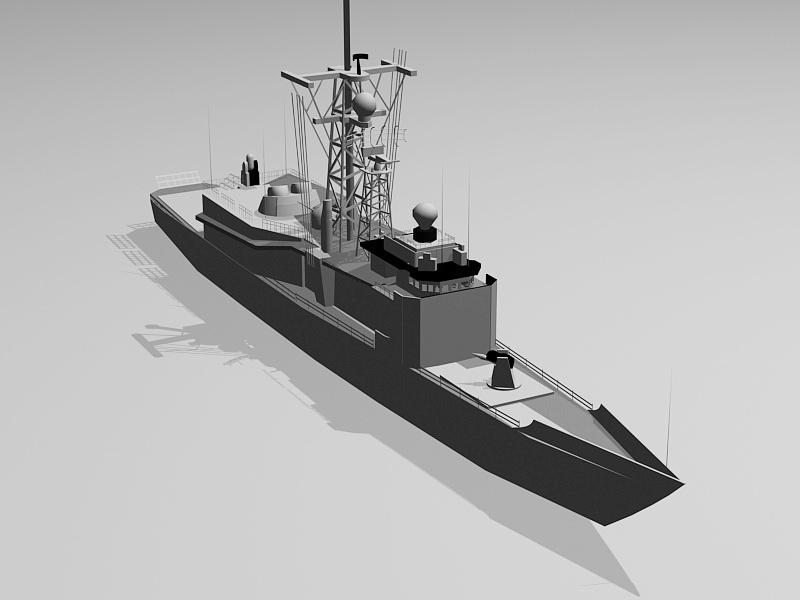 Guided Missile Frigate 3d rendering