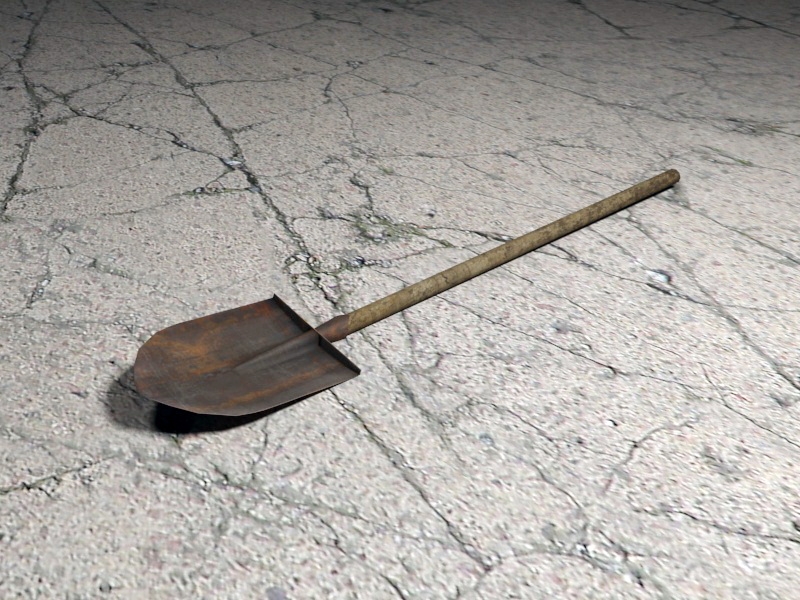 Old Rusty Shovel 3d rendering