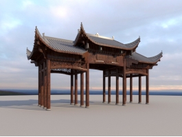 Ancient Chinese Paifang 3d preview