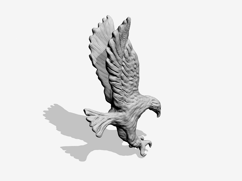 Eagle Sculpture 3d rendering
