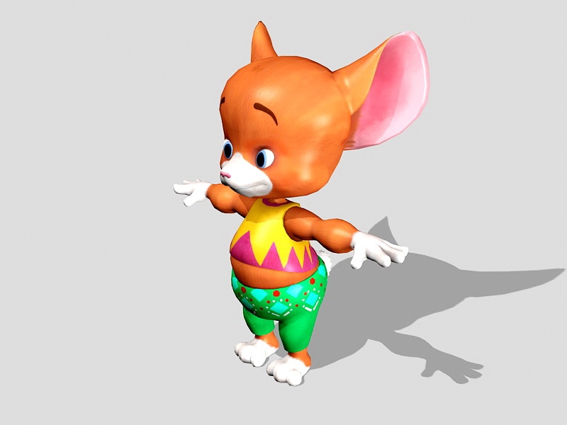 Fox Cartoon Character 3d rendering