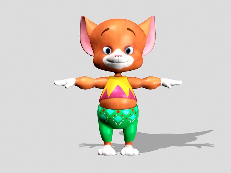 Fox Cartoon Character 3d rendering
