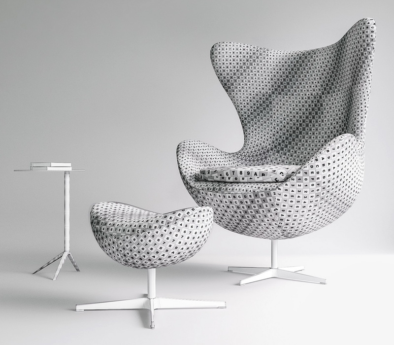 Fritz Hansen Egg Chair 3d rendering