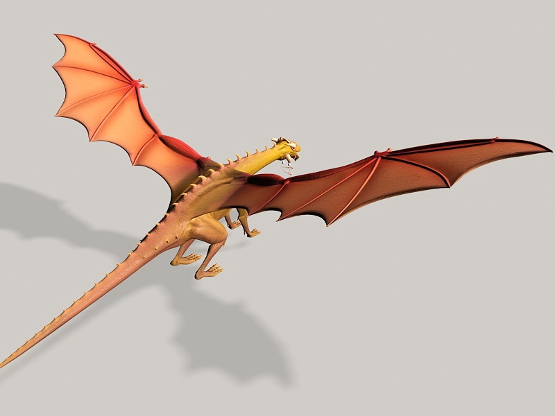 Orange Dragon 3d rendering