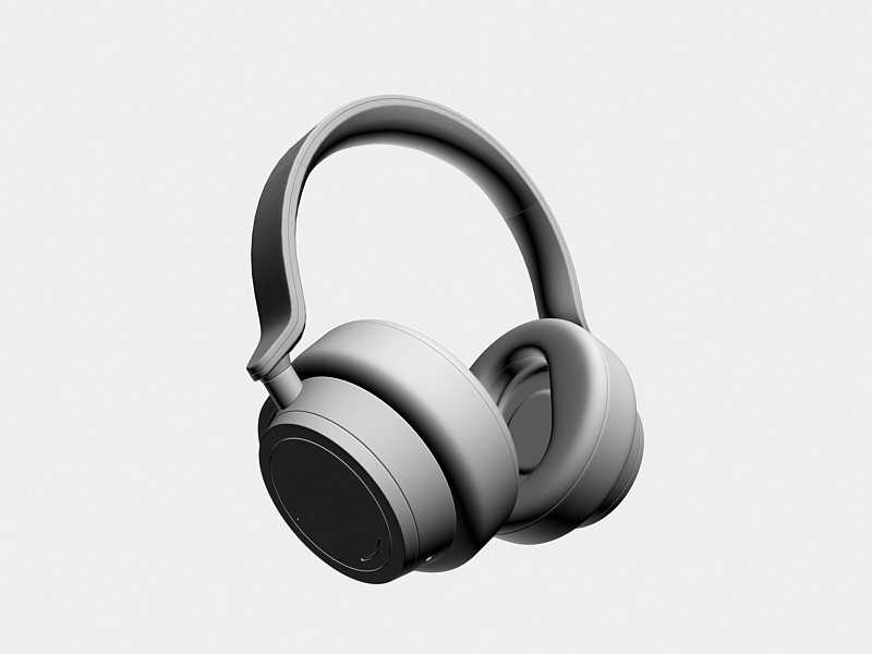 Black Wireless Headphones 3d rendering