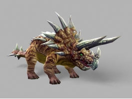 Orange Triceratops Dinosaur 3d model preview