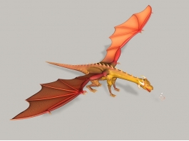 Orange Dragon 3d model preview