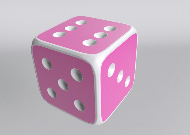 Pink Dice 3d rendering