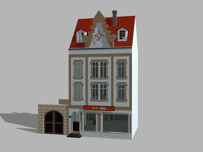 Old Townhouse 3d rendering