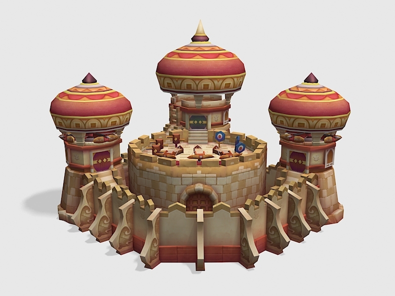 Cartoon Castle 3d rendering