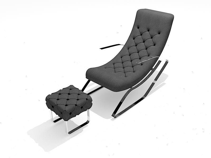 Rocker Recliner Chair with Ottoman 3d rendering