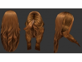 Woman Head with Dark Blonde Hair 3d preview