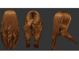 livre Cabelo de mulher com textura castanha grátis Modelo 3D - TurboSquid  1582356