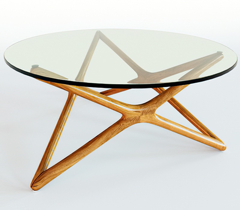 Round Glass Coffee Table 3d rendering