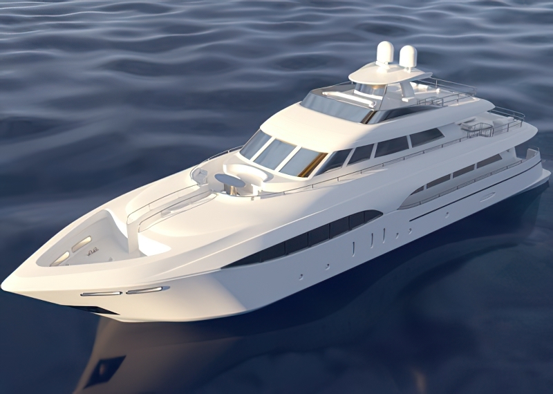 Small Motor Yacht 3d rendering