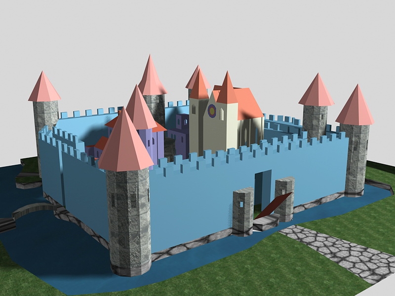 King Castle Cartoon 3d rendering