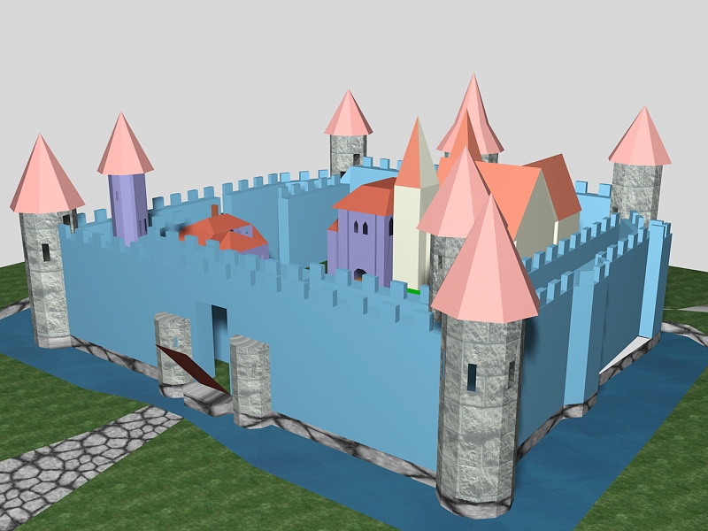 King Castle Cartoon 3d rendering