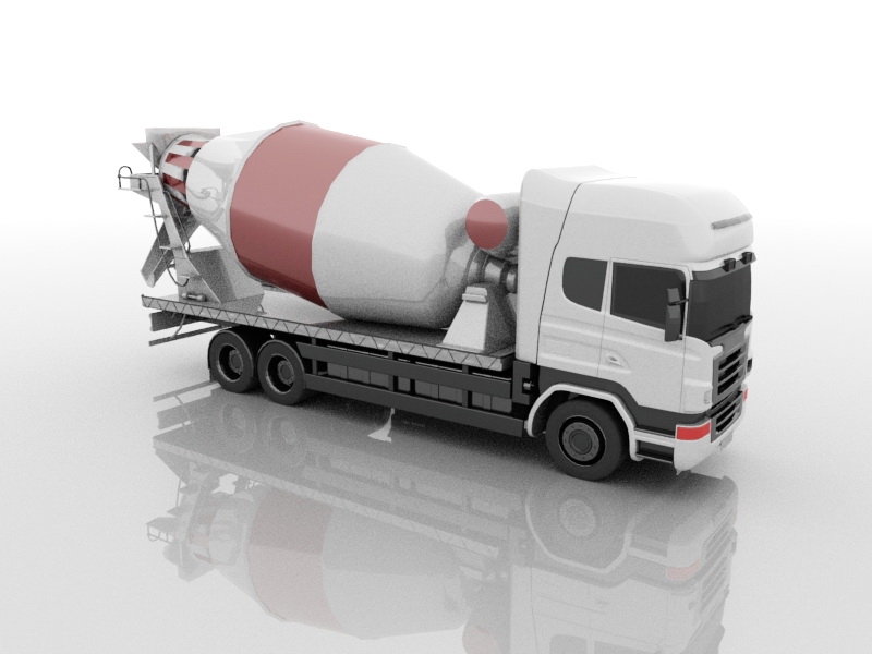 Cement Truck Concrete Mixer 3d rendering