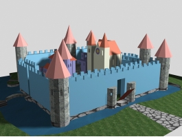 King Castle Cartoon 3d model preview