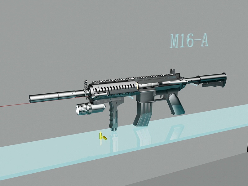 Army M16 Rifle 3d rendering