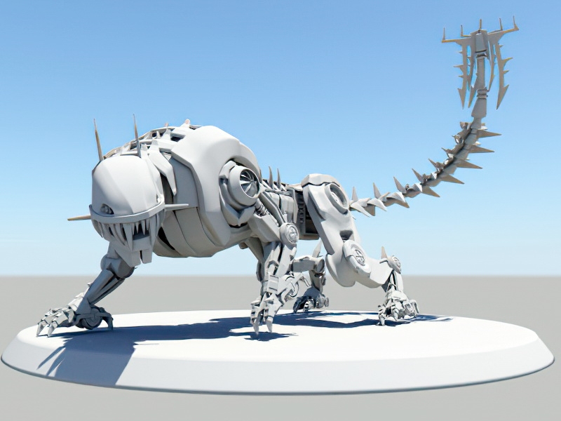 Robot Tiger 3d rendering